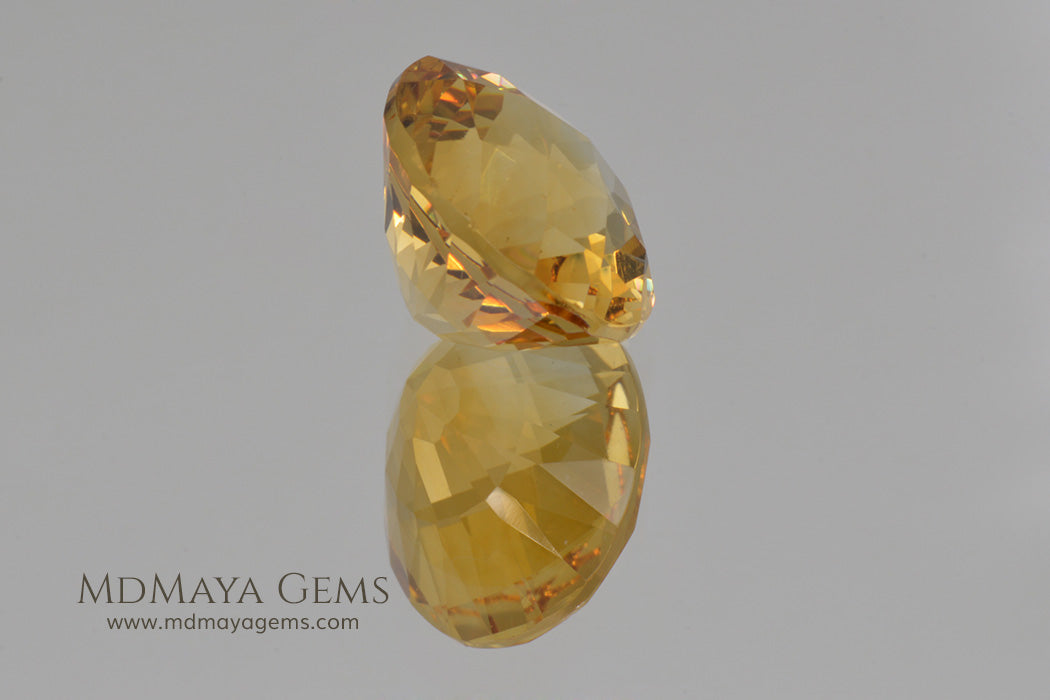 Magnificent Golden Yellow Citrine Checkerboard Oval Cut 6.82 ct