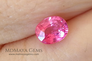  Neon Rich Pink Tanzanian Spinel Oval Cut 1.06 ct