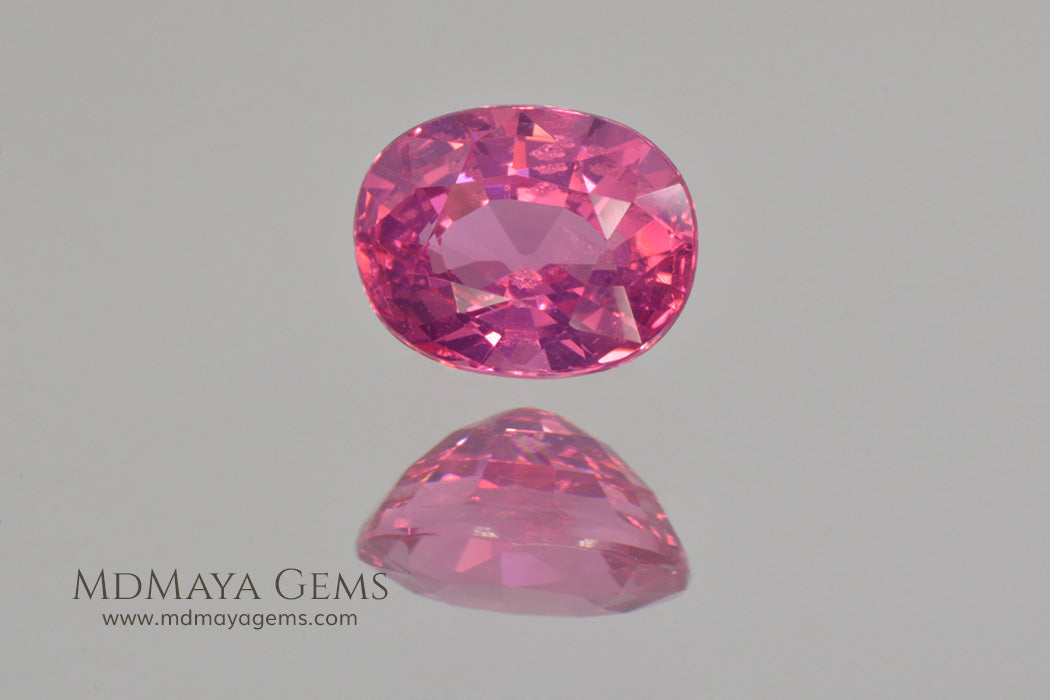  Neon Rich Pink Tanzanian Spinel Oval Cut 1.06 ct
