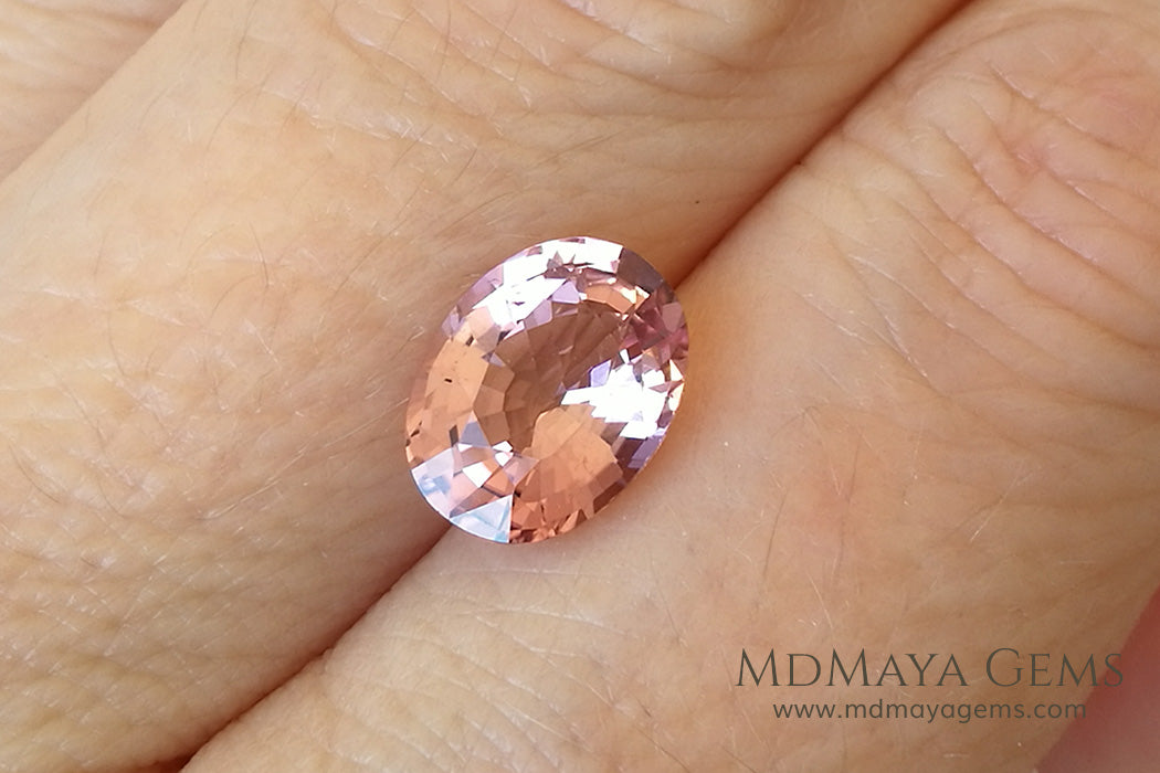 Untreated Peach Tourmaline Gem Oval Cut 2.27 ct