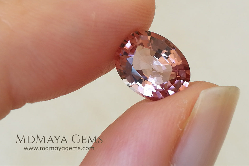 Untreated Peach Tourmaline Gem Oval Cut 2.27 ct