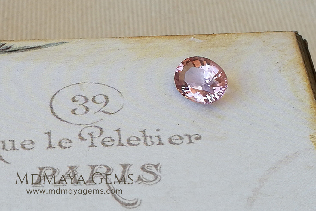 Untreated Peach Tourmaline Gem Oval Cut 2.27 ct