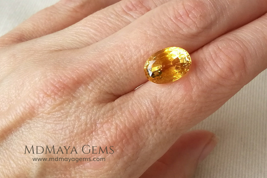 Golden Yellow Citrine Oval Cut 7.68 ct
