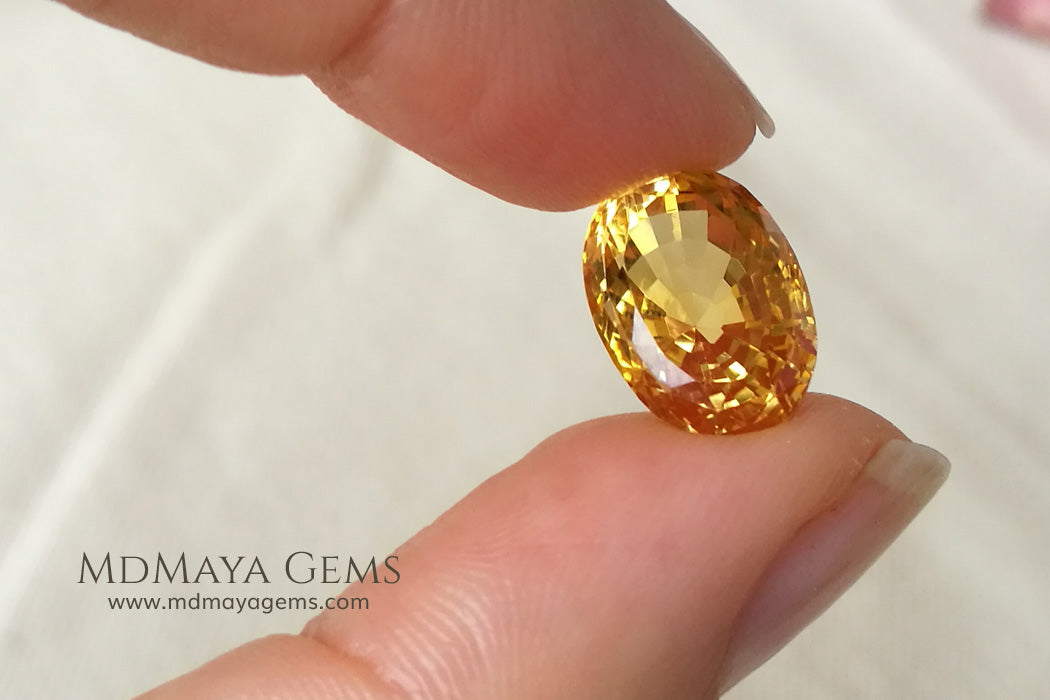 Golden Yellow Citrine Oval Cut 7.68 ct