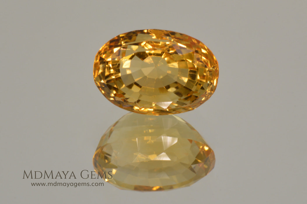 Golden Yellow Citrine Oval Cut 7.68 ct