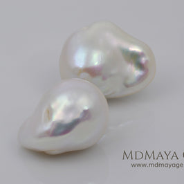 White Baroque Freshwater Pearls Pair 49.21