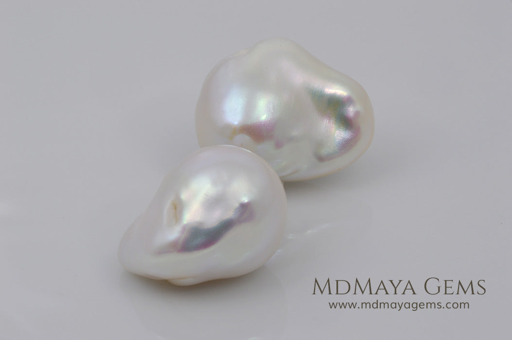 White Baroque Freshwater Pearls Pair 49.21