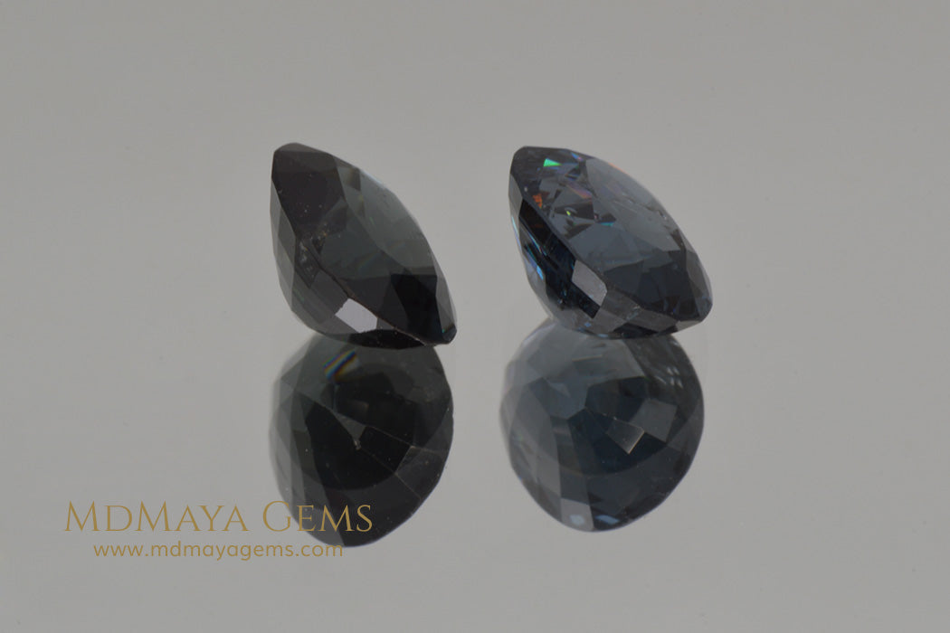 Beautiful Pair of Deep Blue Mogok Spinel Oval cut 6.34 ct total