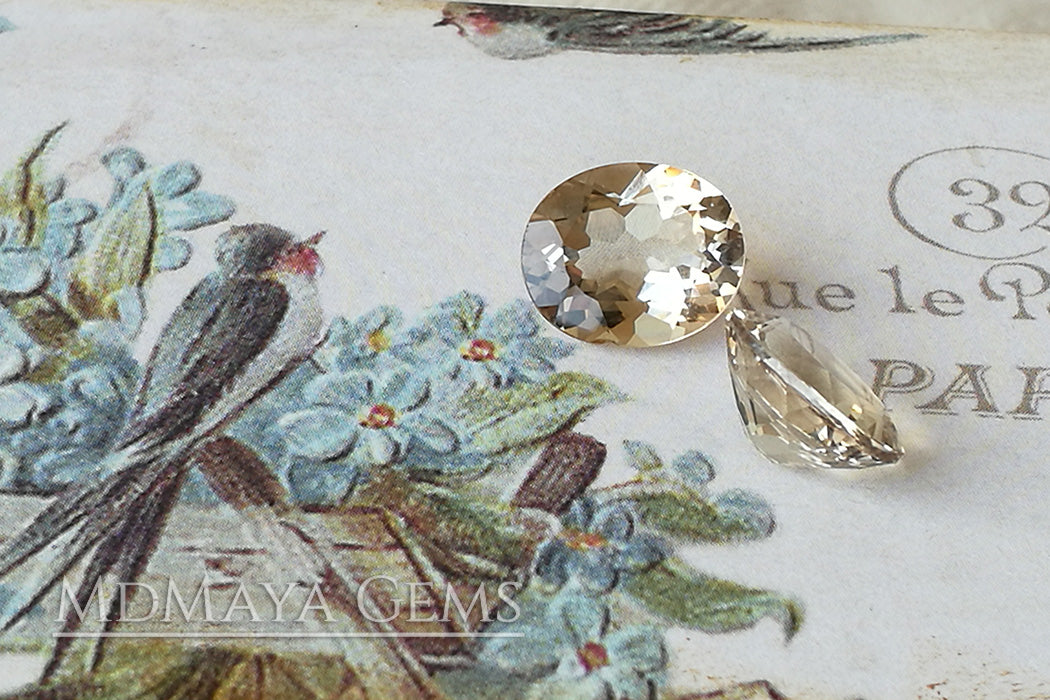 Lively pair of Light Brown Topaz 10.67 ct.