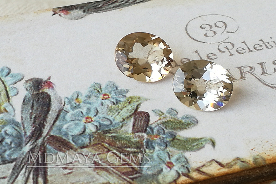 Lively pair of Light Brown Topaz 10.67 ct.