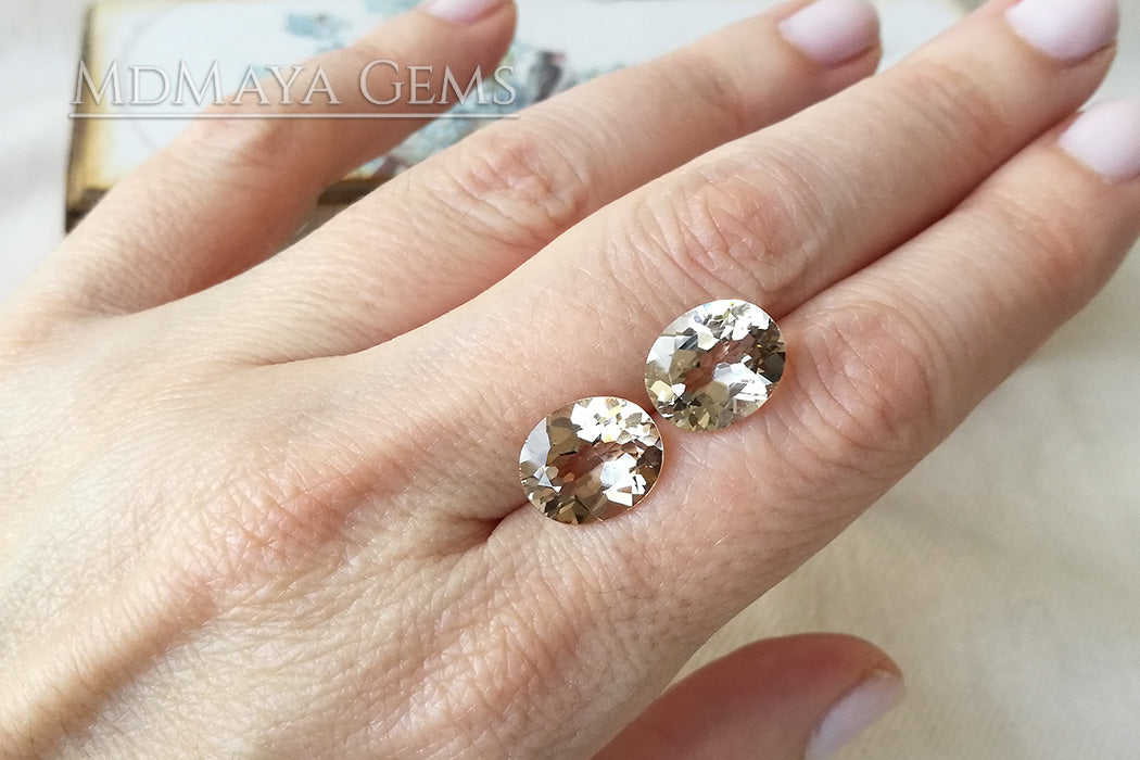 Lively pair of Light Brown Topaz 10.67 ct.