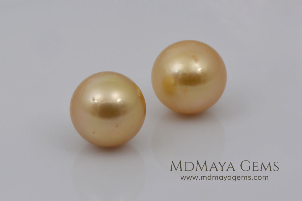Golden South Sea Pearls Pair 18.78