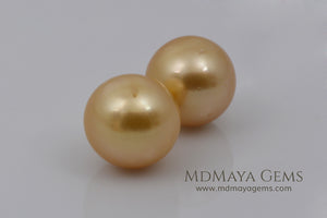 Golden South Sea Pearls Pair 18.78