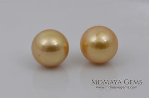 Golden South Sea Pearls Pair 18.78