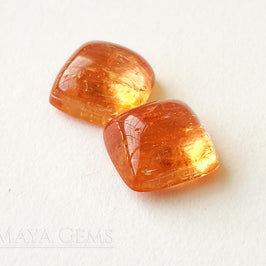 Genuine Orange Imperial Topaz Gemstones 5.26 ct Pair