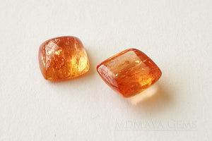 Genuine Orange Imperial Topaz Gemstones 5.26 ct Pair