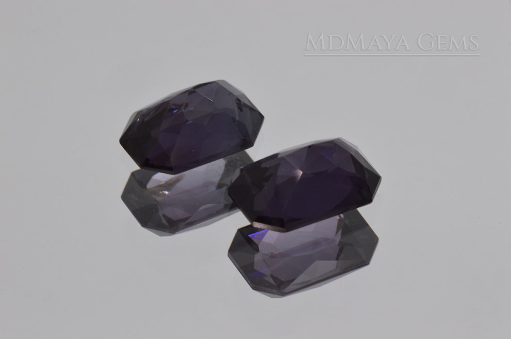 Pair Bluish Violet Spinel Gemstones for sale Octagon Cut 2.66 ct