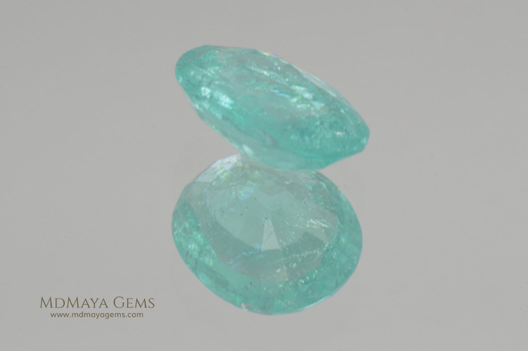 Neon Greenish Blue African Paraiba Tourmaline Oval Cut 2.43 ct 