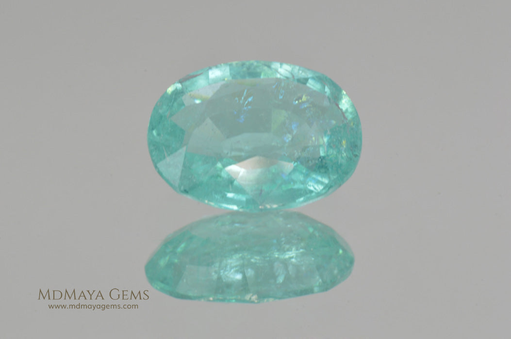Neon Greenish Blue African Paraiba Tourmaline Oval Cut 2.43 ct 