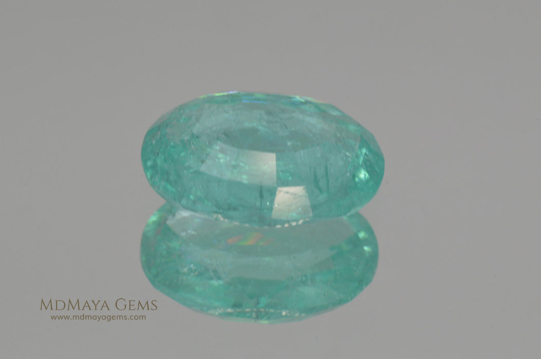 Neon Greenish Blue African Paraiba Tourmaline Oval Cut 2.43 ct 
