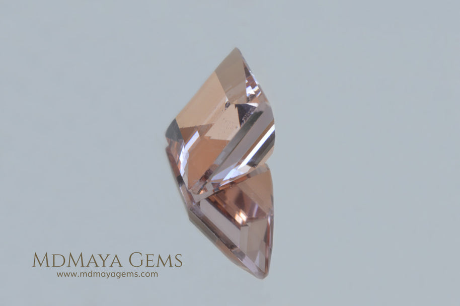 Natural Large Peach Morganite Rectangle cut 7.50 ct
