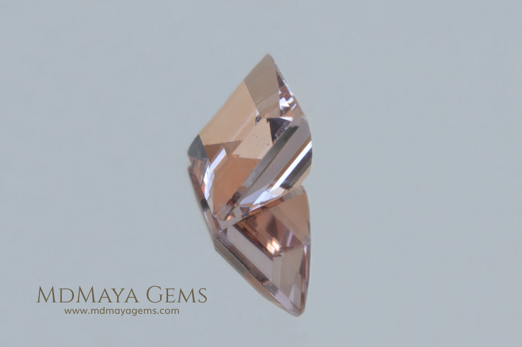 Natural Large Peach Morganite Rectangle cut 7.50 ct