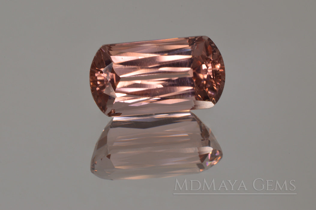 Rich and Beautiful Natural Peach Pink Tourmaline from Mozambique. Fancy Cut. 3.27 ct