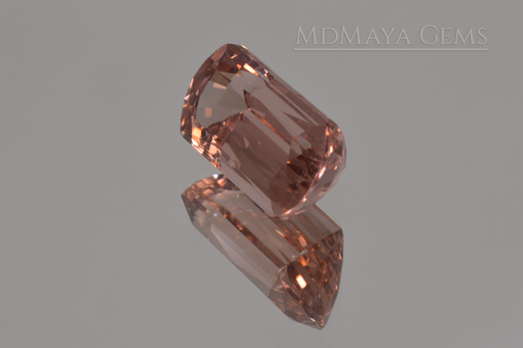 Rich and Beautiful Natural Peach Pink Tourmaline from Mozambique. Fancy Cut. 3.27 ct