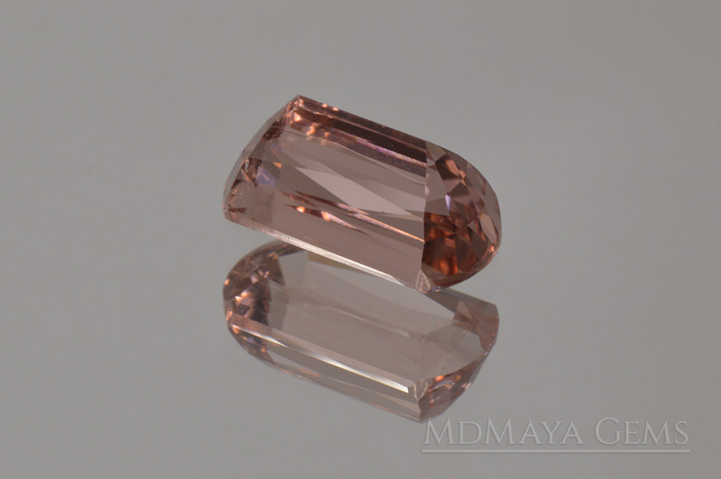 Rich and Beautiful Natural Peach Pink Tourmaline from Mozambique. Fancy Cut. 3.27 ct