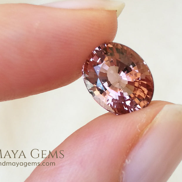 Natural Peach Pink Tourmaline Gemstone Oval Cut 4.40 ct