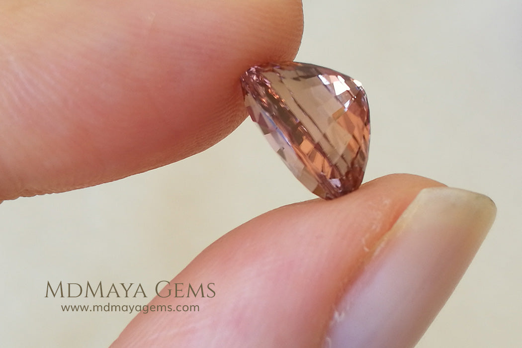 Natural Peach Pink Tourmaline Gemstone Oval Cut 4.40 ct