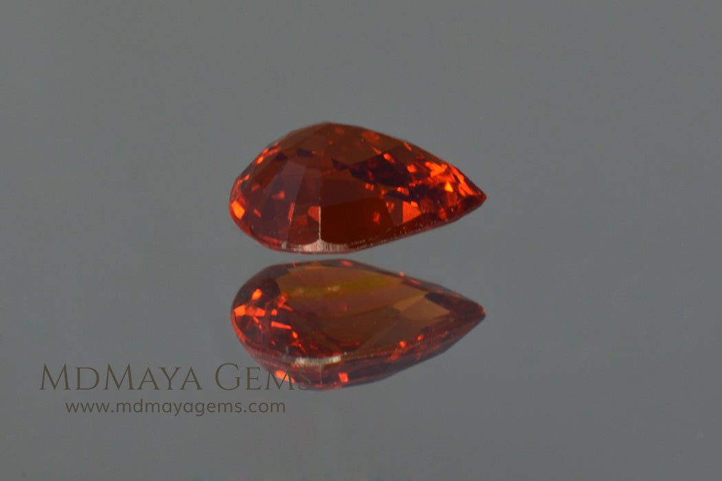 Little Orange Spessartite Garnet Pear Cut 1.04 ct