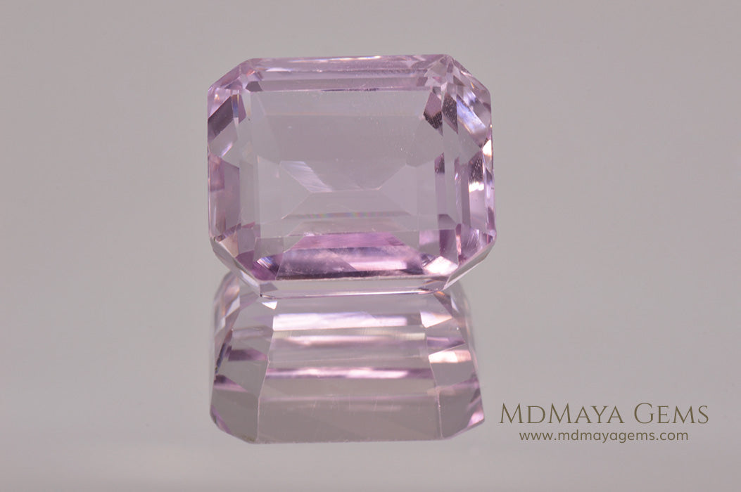 Baby Pink Kunzite Gemstone Emerald Cut 25.49 ct