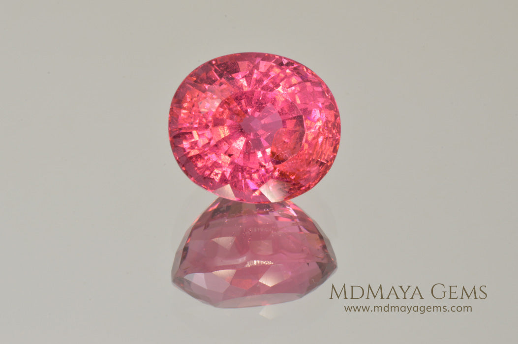Vivid Rubellite African Tourmaline Oval Cut 6.25 ct 