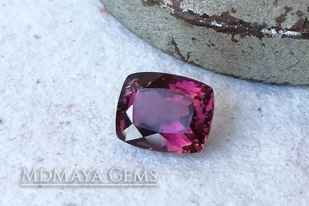 Awesome Purplish Red Tourmaline Cushion Cut 2.33 ct