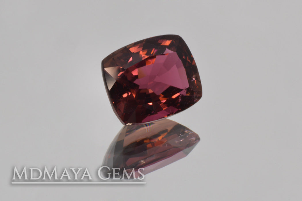 Awesome Purplish Red Tourmaline Cushion Cut 2.33 ct