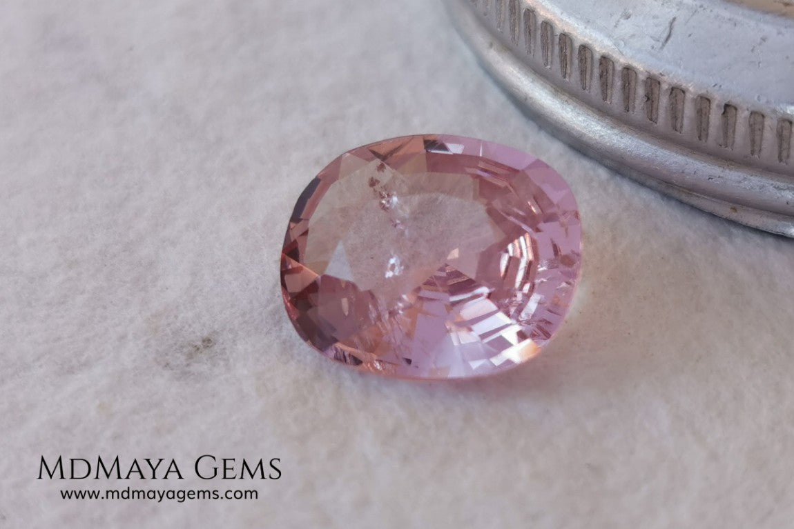 Candy Pink Mogok Spinel. Brilliant Luster. Oval cut. 4.17ct. This gem has a window but it's a great spinel and extremely brilliant! This gem has an incredible price 150 USD per carat. Don't miss it!