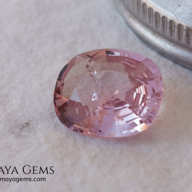 Candy Pink Mogok Spinel. Brilliant Luster. Oval cut. 4.17ct. This gem has a window but it's a great spinel and extremely brilliant! This gem has an incredible price 150 USD per carat. Don't miss it!