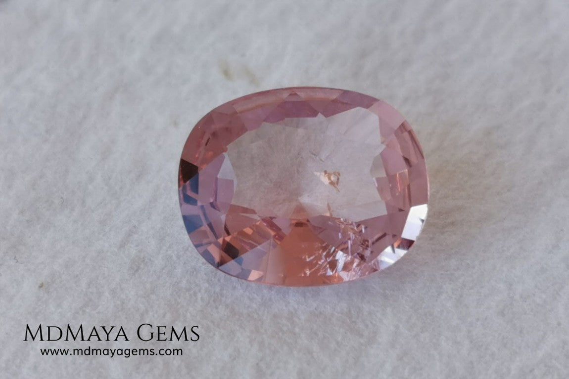 Candy Pink Mogok Spinel. Brilliant Luster. Oval cut. 4.17ct. This gem has a window but it's a great spinel and extremely brilliant! This gem has an incredible price 150 USD per carat. Don't miss it!