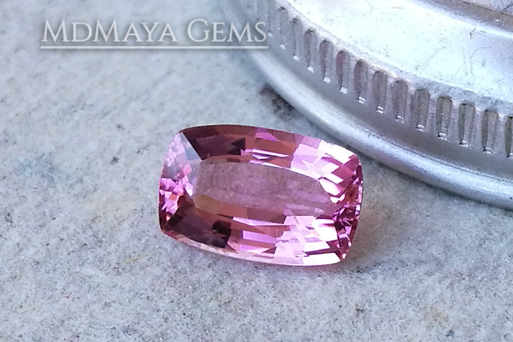 Bright Pink Tourmaline Cushion Cut 1.71 ct