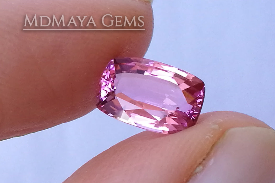 Bright Pink Tourmaline Cushion Cut 1.71 ct