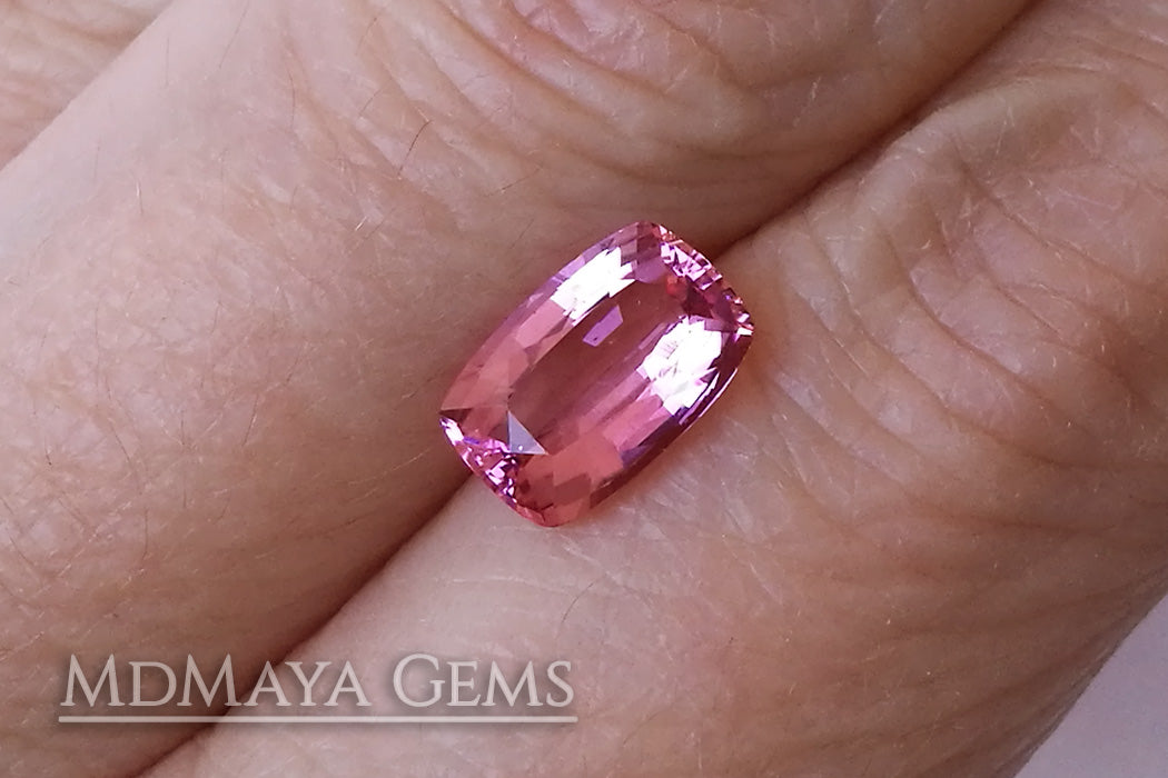 Bright Pink Tourmaline Cushion Cut 1.71 ct