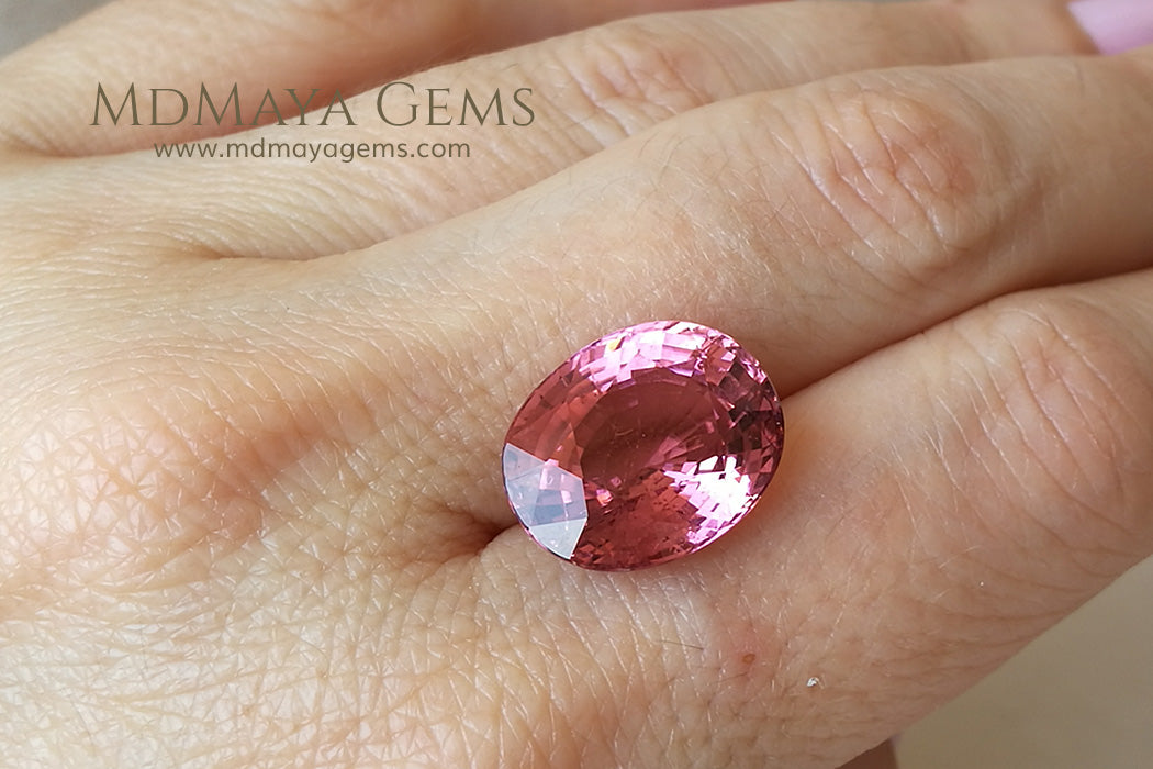 Super Pink Tourmaline Gemstone Oval Cut 11.90 ct