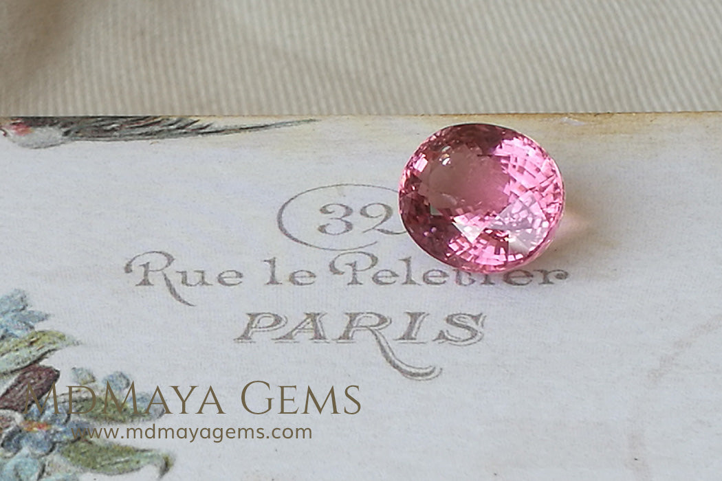 Super Pink Tourmaline Gemstone Oval Cut 11.90 ct