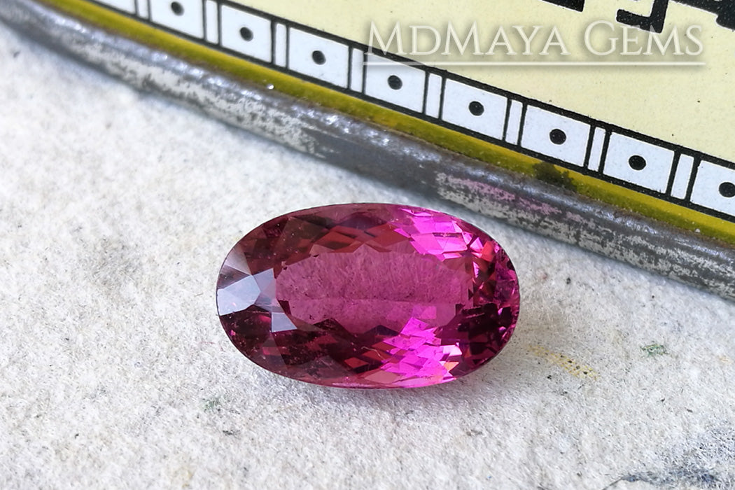 Vivid Purple Red Rubellite Tourmaline Oval Cut 3.69 ct 