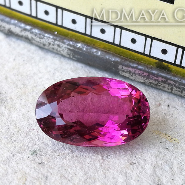 Vivid Purple Red Rubellite Tourmaline Oval Cut 3.69 ct 