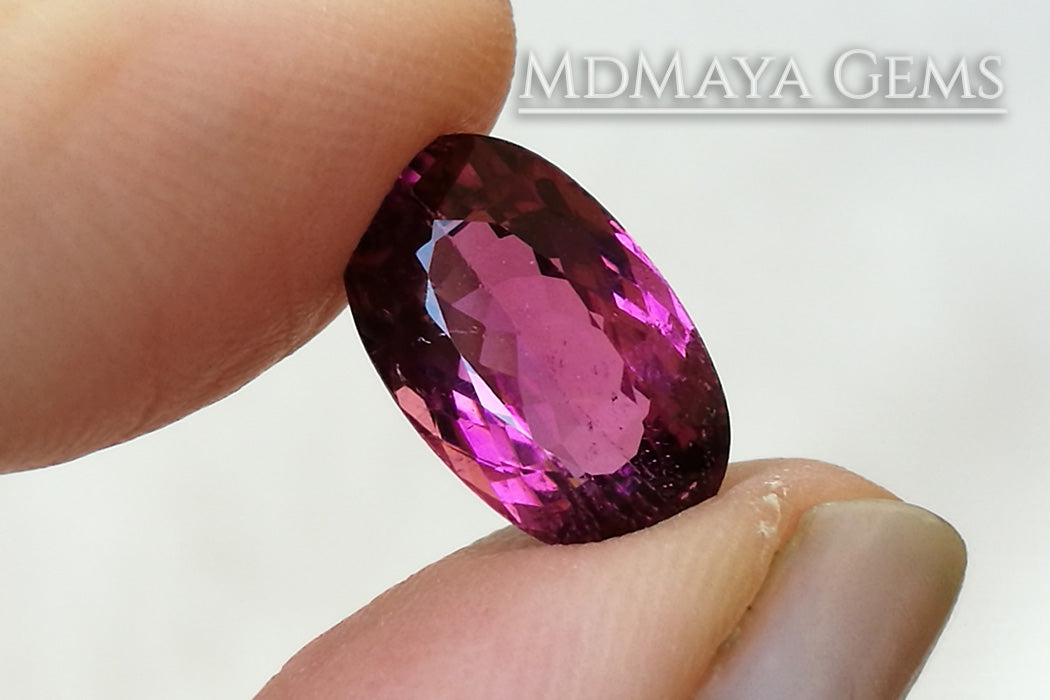 Vivid Purple Red Rubellite Tourmaline Oval Cut 3.69 ct 