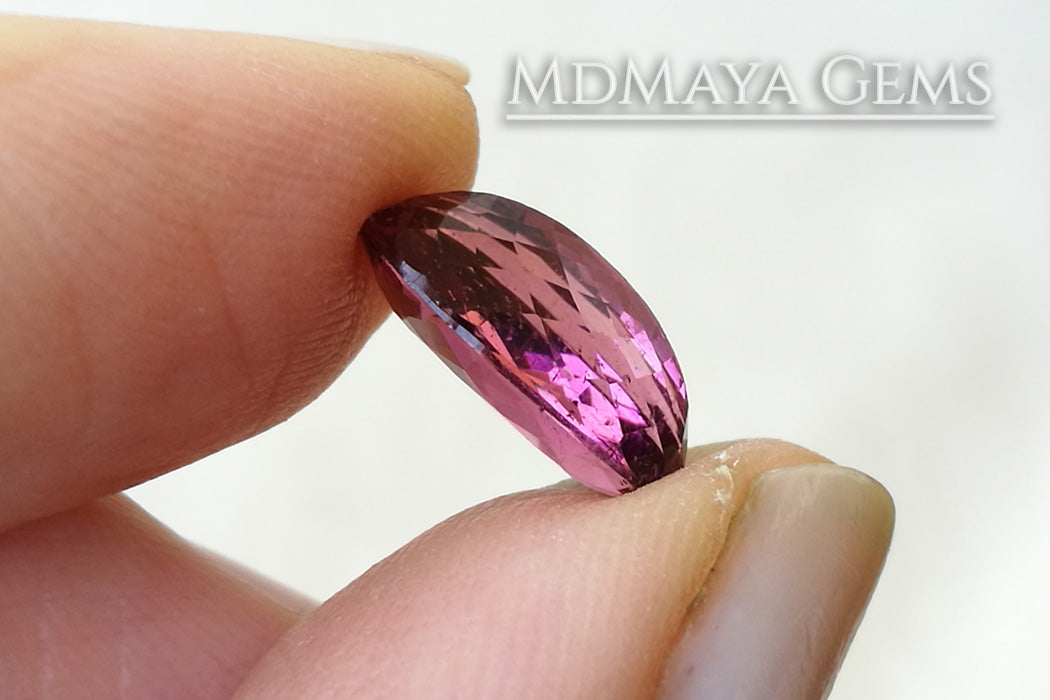 Vivid Purple Red Rubellite Tourmaline Oval Cut 3.69 ct 