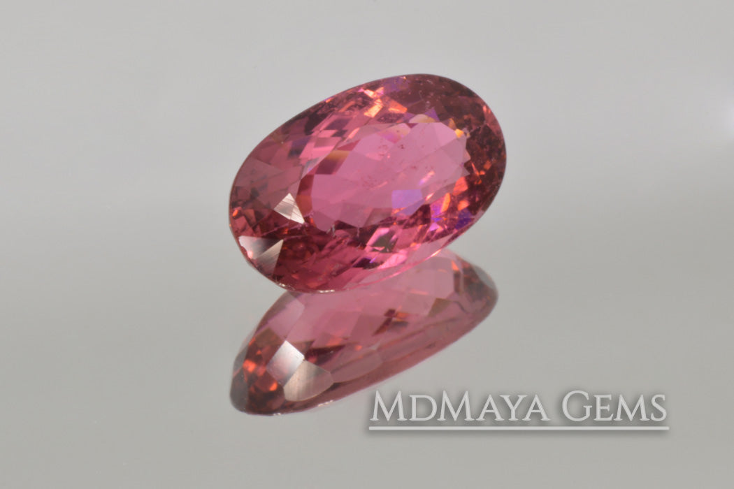 Vivid Purple Red Rubellite Tourmaline Oval Cut 3.69 ct 
