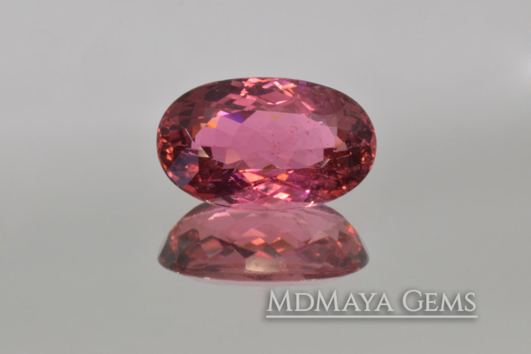 Vivid Purple Red Rubellite Tourmaline Oval Cut 3.69 ct 